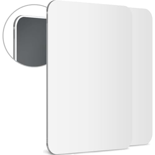 Mavoro 7x9 Magnetic Locker Mirror | Acrylic - Unbreakable | Sleek Frameless | Glassless Safety | Suitable for School lockers, Refrigerators, Locker Accessories, Office cabinets (2 Pack)