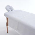 Massage Table Cover Set White Microfiber Fitted Sheet & Face Rest Cover with Blanket Protector - SHINARDO