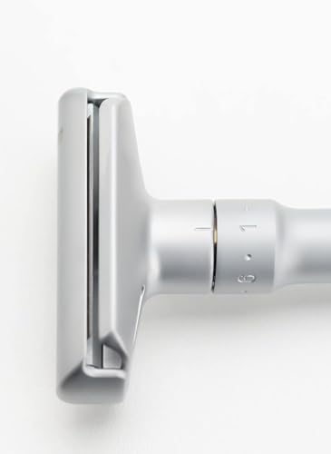 Merkur Futuro 700 Adjustable Safety Razor Matte Chrome - German Craftsmanship, Plastic-Free, Secure Snap-On Cap, Straight Bar, Customizable Shave
