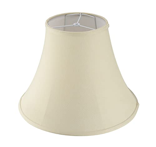 Set of 2 Cream Bell Shaped Collapsible Lamp Shades - 8" Top 17" Bottom