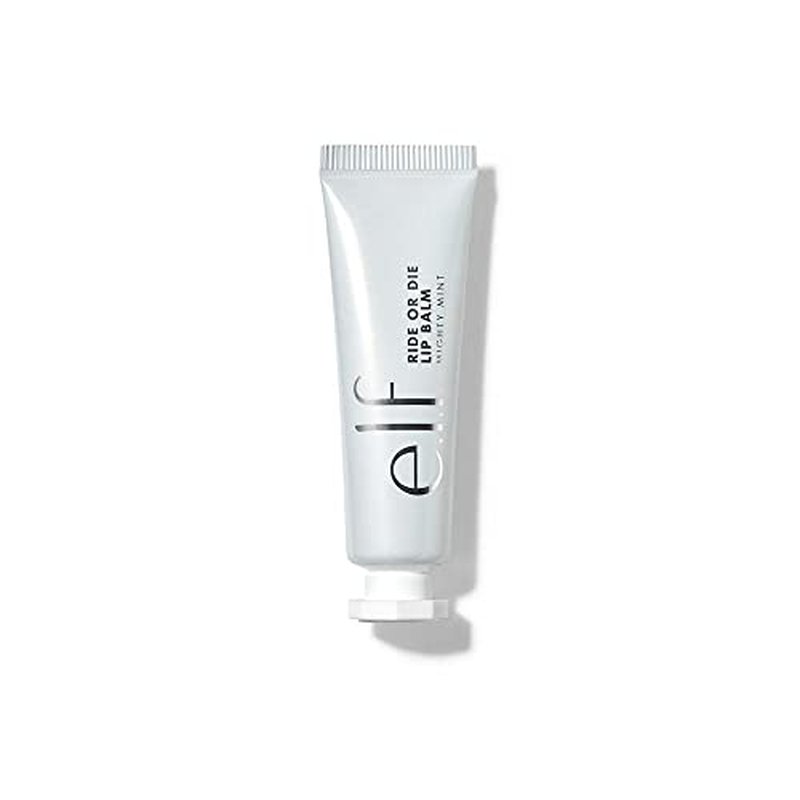 e.l.f. Ride or Die Lip Balm, Ultra-Hydrating Clear Lip Balm, Infused with Jojoba Oil, Sheer Finish, Mighty Mint, 0.42 Oz (12g)