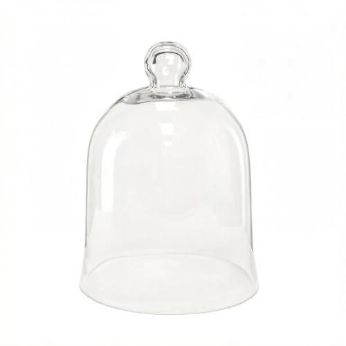 Glass Bell Dome Cloche - Hand-Blown Crystal Cover for Display & Decor - H16 W12 Variation