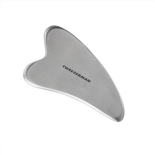 Tweezerman Stainless Steel Gua Sha Facial Massager for Lifting & Depuffing