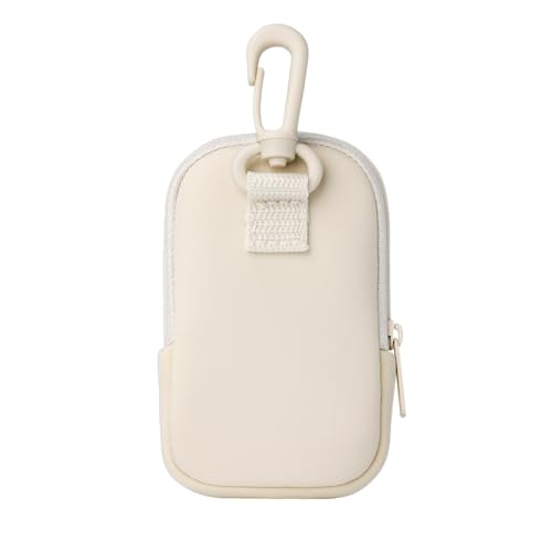 Ivory Zippered Pouch with Snap Hook for 1 FL OZ Touchland Hand Sanitizer - Attachable Bag Accessory
