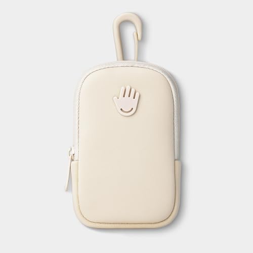 Ivory Zippered Pouch with Snap Hook for 1 FL OZ Touchland Hand Sanitizer - Attachable Bag Accessory