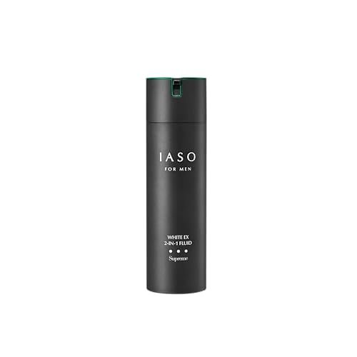 IASO For Men White EX 2-IN-1 Fluid Supreme | Premium After Shave and Moisturizer, Wrinkle Reducing, Skin Reconditioning, Korean Men Care, 5.07 oz