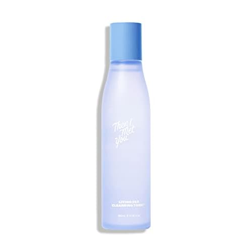Then I Met You Living Sea Cleansing Tonic, Face Toner & Makeup Remover Micellar Water with Deep Sea Water, Papaya Enzymes & Licorice Root, Vegan & Clean Skincare, 6.08 oz