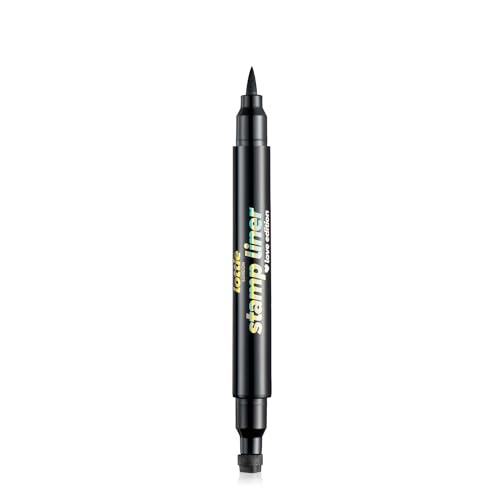 Lottie London Stamp Liner in Heart, Dual Ended Heart Shape Liner, Double Ended Black Eyeliner, Heart Stamp and Pointed End Pen for Playful & Bold Designs