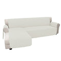 Easy-Going Reversible Ivory Large Sectional Couch Cover, L-Shape Sofa Protector