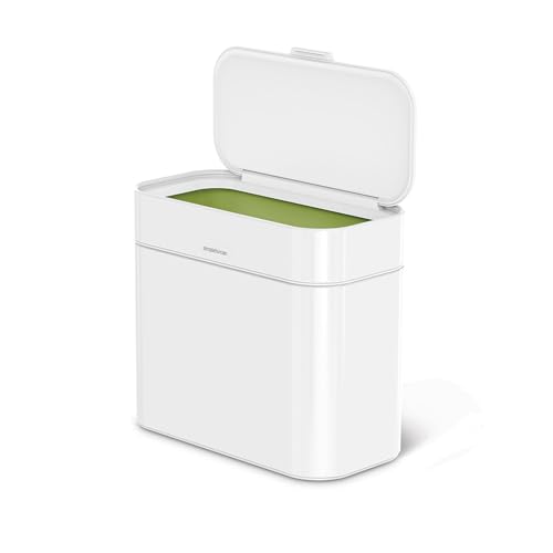 Simplehuman 4L Compost Caddy with Soft-Seal Lid & Magnetic Dock - White