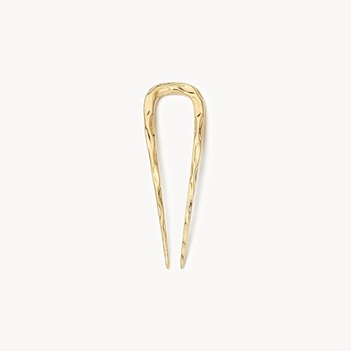 MACHETE Petite Wavy French Hair Pin 3 Inch Gold for Thin Thick Hair - Pack of 1