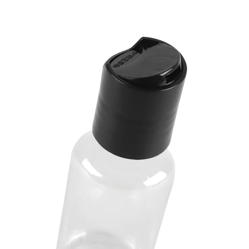 SEHOI 80 pcs 1oz Clear Plastic Travel Squeeze Bottles with Black Cap, Refillable Lotion & Shampoo Containers
