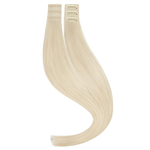 Seamless Clip-In Human Hair Extensions 14 Inch - Platinum Blonde 6Pcs