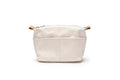 Small Beige Cosmetic Travel Bag with Compartments - Cotton Canvas Women’s Purse Organizer