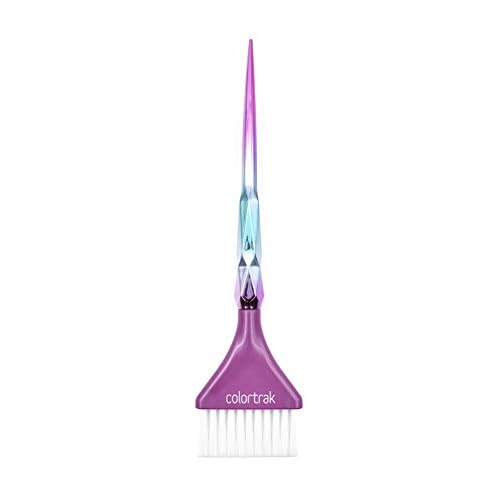 Colortrak The Aurora Collection Wide Color Brushes, Gem-Cut Handle, Tapered End, Stain-Free Metallic Finish, Matches Other The Aurora Collection Products, 2 Pack - 1xFirm Bristle, 1xFeather Bristle
