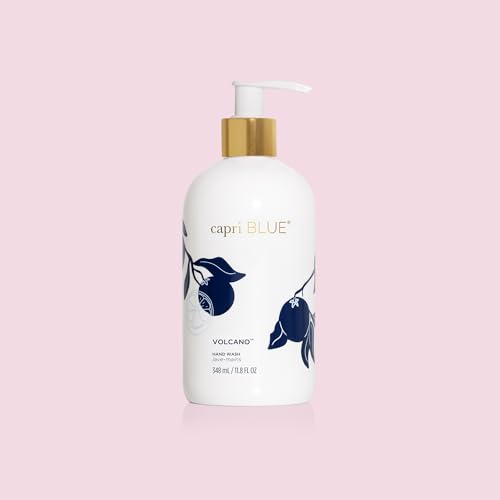 Capri Blue Hand Wash Soap ? Flora Edit Collection ? Cleansing Liquid Hand Soap Infused with Plant-Based Glycerin ? Skin Care ? Notes of Juicy Tropical Fruits & Sugared Citrus (Volcano, 11.8 fl oz)
