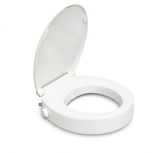 Heavy Duty Raised Toilet Seat with Bidet 3 Inch for Seniors, No Electric, Round 16.5''