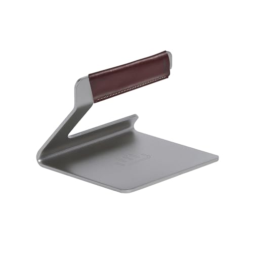 Made In Stainless Steel Grill Press with Removable Leather Handle Cover for Perfect Searing