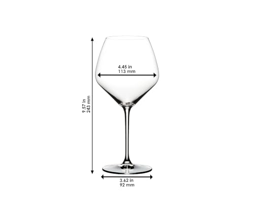 Riedel Extreme Pinot Noir Wine Glasses Set of 4 – Crystal Red Wine Glasses for Elegant Tasting