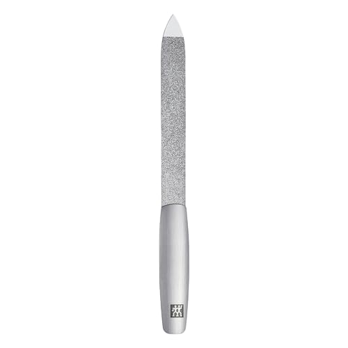 ZWILLING Sapphire Nail File (coarse and fine Grained File Surfaces for Shortening and Shaping, Cleaning tip), Premium, Silver, 5 inch