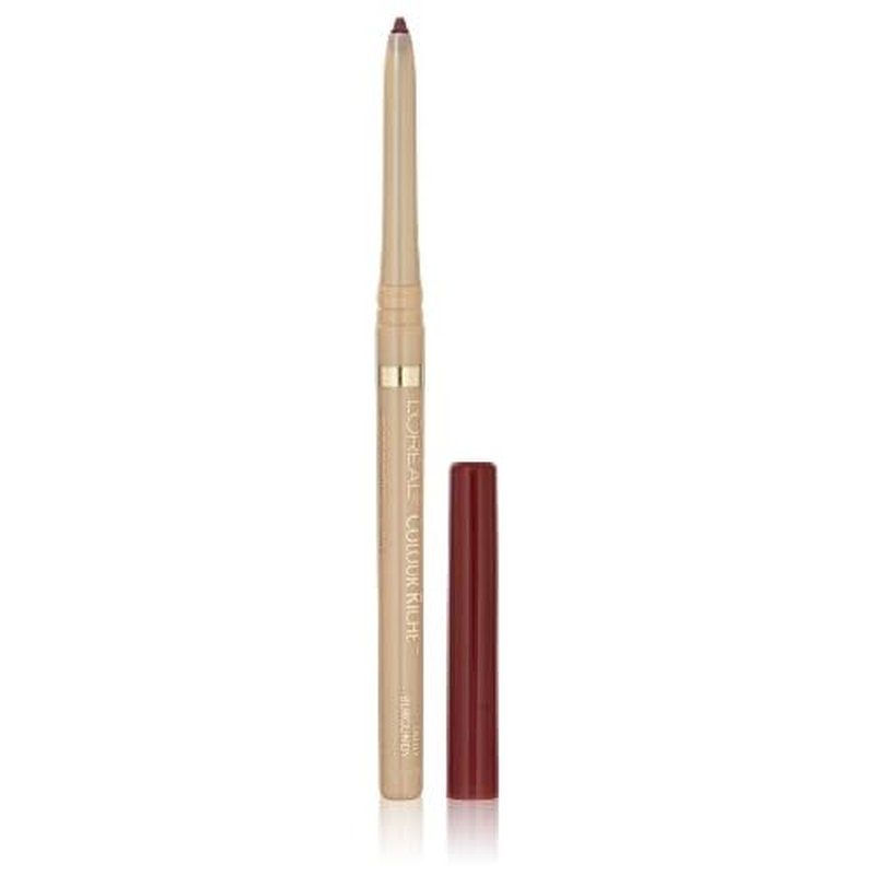 L'Oreal Paris Colour Riche Lip Liner Bundle with Omega 3 and Vitamin E, Truly Burgundy 0.007 oz. and Lasting Plum 0.007 oz.