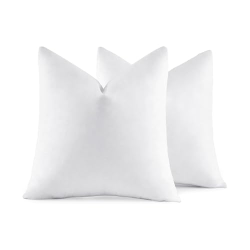 MIULEE 30x30 Inch Feather Down Pillow Inserts Set of 2 - Soft & Fluffy Support