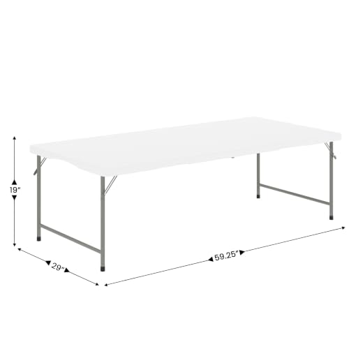 Kids Bi-Fold Folding Table 60x30 with Granite White Finish - Portable & Sturdy