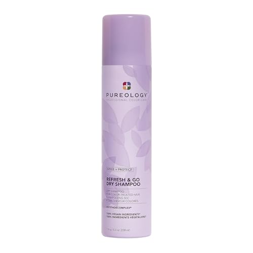 Pureology Style + Protect Refresh & Go Dry Shampoo For Oily and Color-Treated Hair - Volumizes and Protects from Heat Dry Shampoo, Silicone-Free & Vegan