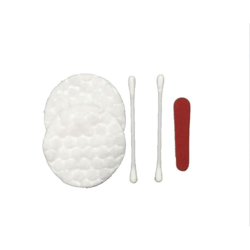 ECO amenities Cotton Rounds Travel Set - Individually Wrapped Cotton Swabs - Disposable Nail File Kit - Bulk Hotel Vanity Kit - 500-Piece Set, White (Pack of 2)