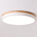 Yiisem Dimmable 15.8-inch Wooden LED Ceiling Light - White, Modern Flush Mount with Adjustable Brightness & 5 Color Temperatures
