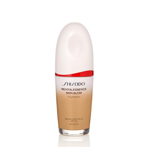 Shiseido RevitalEssence Skin Glow Foundation SPF 30, 350 Maple - Buildable, Medium Coverage - 24-HR Hydration & 12-HR Wear - Transfer, Crease & Fade Resistant - Non-Comedogenic - All Skin Types