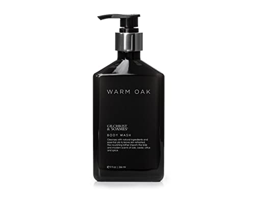 Gilchrist & Soames Warm Oak Body Wash 9oz - Natural Essential Oils, All Skin Types, Paraben & Sulfate Free, Pack of 1