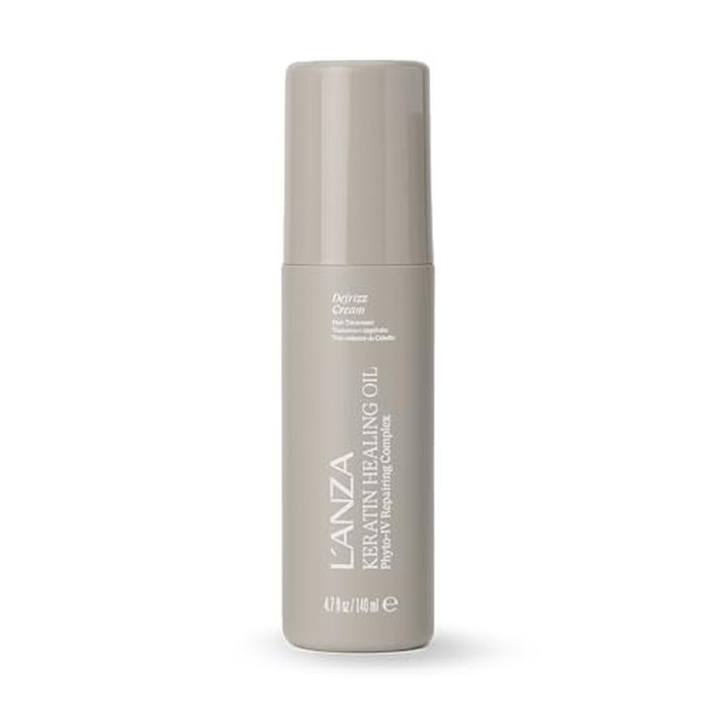 L'ANZA Keratin Healing Oil De-Frizz Cream Anti-Humidity Cream, Smoothing, Soft Control, Strengthens, Adds Shine, Color Safe Anti-Humidity Strengthening Care Shine Boost, Sulfate Free (4.7 Fl Oz)