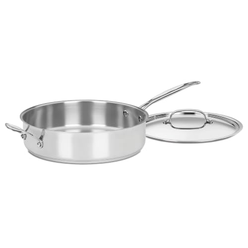 5.5 Qt Stainless Steel Sauté Pan with Lid - Induction & Oven Safe Cookware