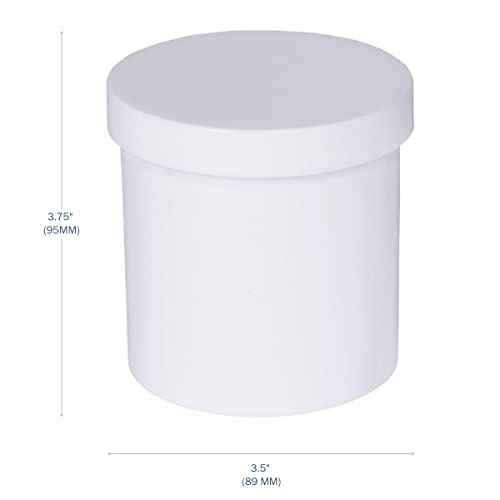 16 Ounce Plastic Ointment Jar with Blue Lid - Pack of 12