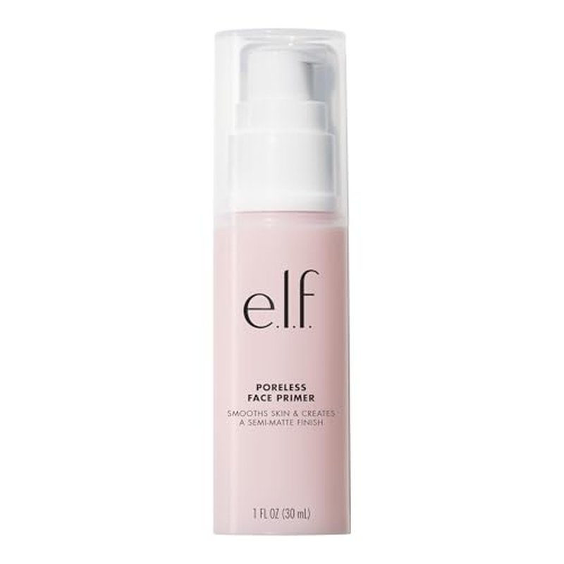 e.l.f. Poreless Face Primer - Large, Silky, Skin-Perfecting, Lightweight, Long Lasting, Absorbs Quickly, Smooths, Preps, Creates Flawless Base, Infused with Tea Tree and Vitamins A & E, 1.01 Fl Oz