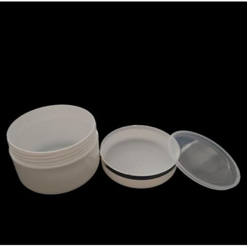 8 Pack Plastic Empty Cosmetic Containers with Lid, Portable 3 Oz 100ml Refillable Make-up Face Cream Jars Case for Body Scrub Mask Lotion Storage Pot (White, Pink)