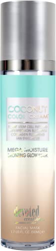 Hydrating Coconut Color Cream Facial Mask with Plant Stem Cells - Mega Moisture & Pore Tightening, 1.7 oz