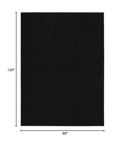 Garland Rug Town Square Black 8x10 Non-Slip Area Rug for Living Rooms & Hallways - Variation of Black / 8' x 10'