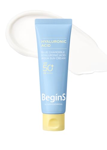 BeginS Hyaluronic Acid Aqua SPF 50+ Sunscreen - Lightweight, Hydrating & No White Cast
