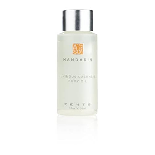 Zents Luminous Cashmere Body Oil (Travel Size - Mandarin Fragrance) | Moisturizing Body Oil with Vitamin E & Organic Coconut Oil | Softens & Smooths Skin | 1 fl oz | TSA Approved