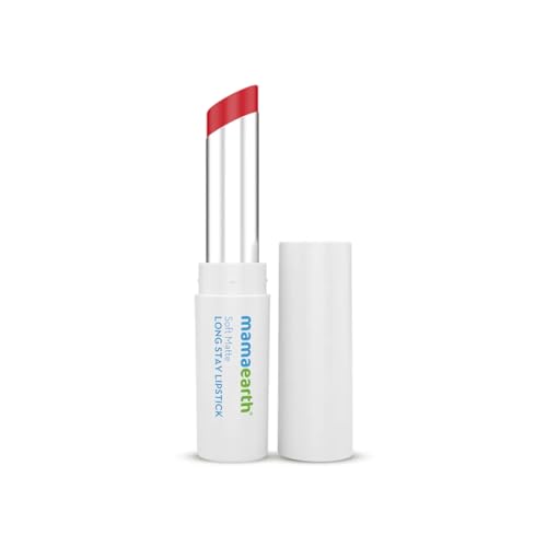 Mamaearth Soft Matte Hydrating Lipstick (07 - Ruby Red) | 12-Hour Long Stay Lightweight Formula | Waterproof & Non-Drying | Smooth Matte Finish | 0.12 Oz (3.5g)