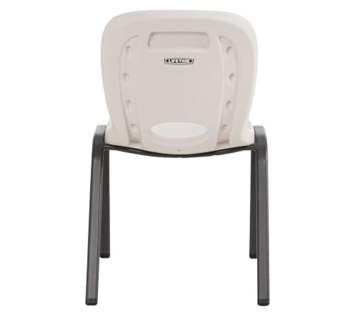 Kids Stacking Chairs Set - 4 Pack Almond Indoor Outdoor Durable Plastic