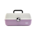 Caboodles School Spirit On-The-Go Girl Makeup Box - White Over Lavender, Travel Organizer with Mirror & Secure Latch