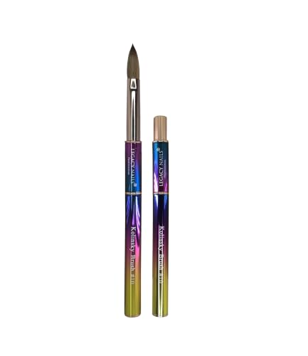 Multicolor Kolinsky Nail Brush #10 for Acrylic Nail Extensions - Flexible, Light Weight