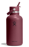 Hydro Flask 64 Oz Burgundy Wide Mouth Insulated Water Bottle with Flex Straw Cap