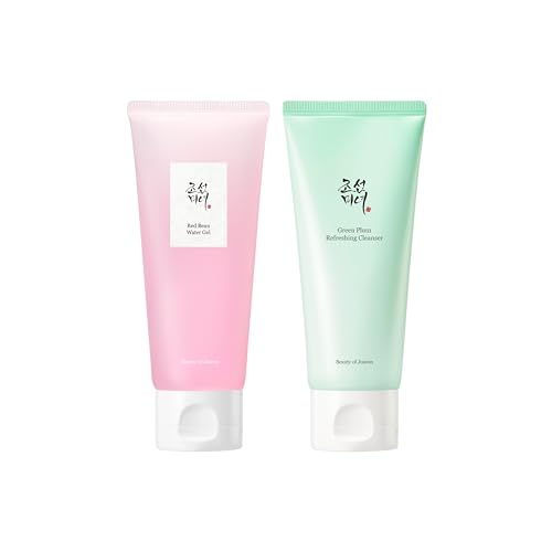 Hydrating Red Bean Water Gel & Refreshing Plum Cleanser Set - Korean Skincare