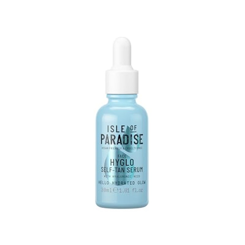 Isle of Paradise Hyglo Self-Tan Serum, Hyaluronic Acid Face Tanning Formula, Hydrating Skincare Ingredients, Enhance Radiance, Vegan Gradual Tan Serum, 1.01 fl. Oz