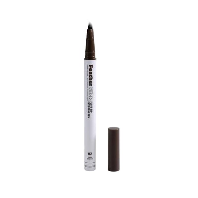 Feather Flick Fluff Tip Eyebrow Pen Natural Hair Like Brow Strokes Angled Multi Tip Precision Brow Pen for Sparse Brows Long Lasting Smudge Resistant (DARK BROWN, 0.018 fl oz. / 0.55 ml£¨pack of 1£©)