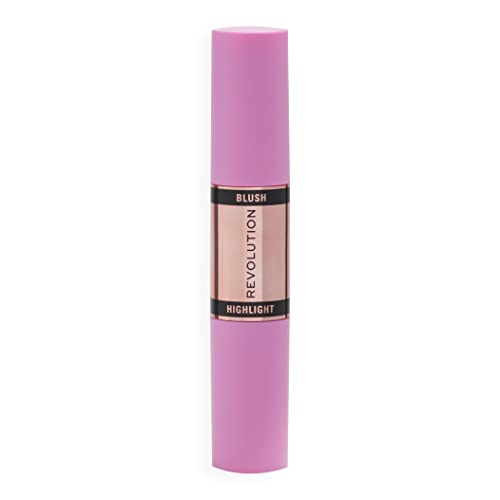 Revolution Beauty London, Blush Stick and Illuminator, Champagne Shine, Blush and Highlighter, 4.2 g (Pack of 2)